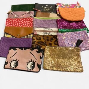 Lot of 16 Ipsy cosmetic bags, assorted colors, new